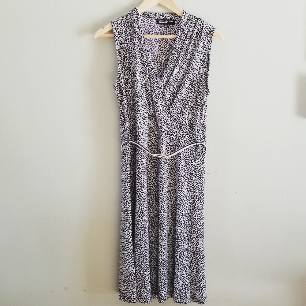 Jones New York Faux Wrap Dress with Thin Belt